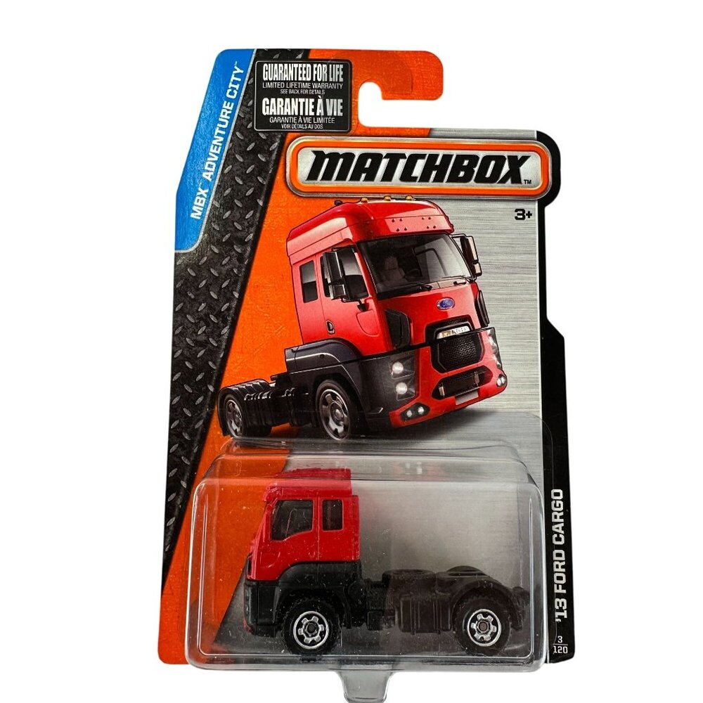 Matchbox MBX Adventure City '13 Ford Cargo Red & Black Die-Cast Toy Truck